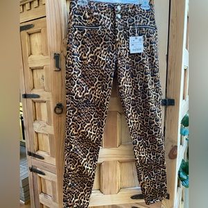 Zara mid rise skinny leopard print pants - Size 4